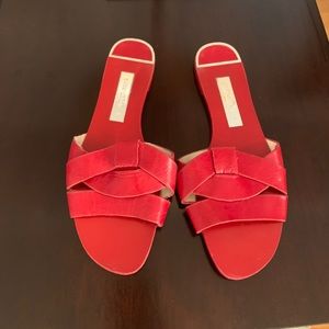 Zara red slides sandals shoes